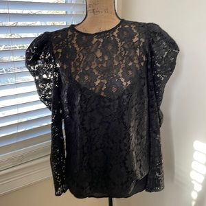 Express Black Lace Top
